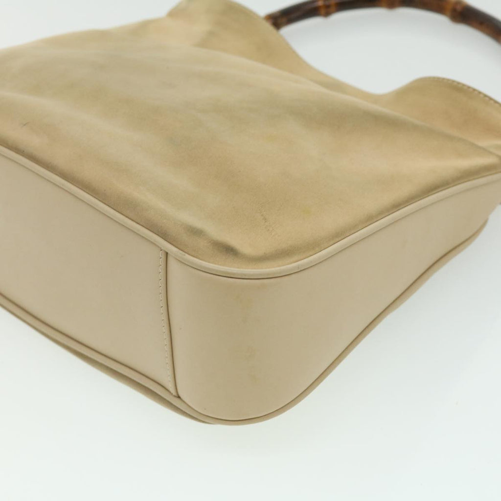 GUCCI Bamboo Hand Bag cotton Beige 00117321638 31581