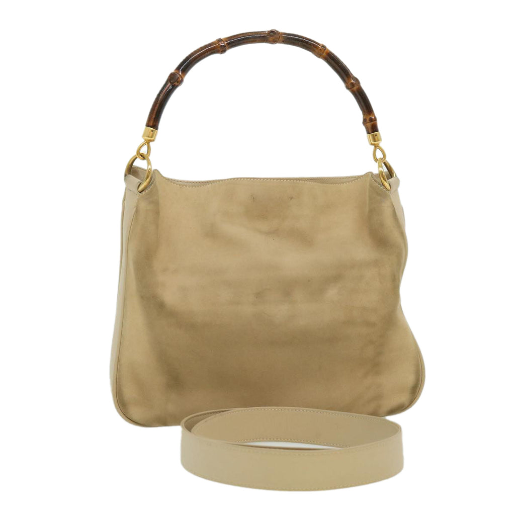 GUCCI Bamboo Hand Bag cotton Beige 00117321638 31581