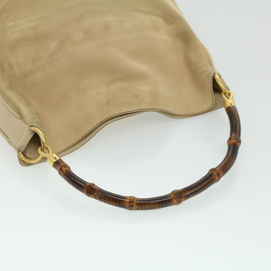 GUCCI Bamboo Hand Bag cotton Beige 00117321638 31581