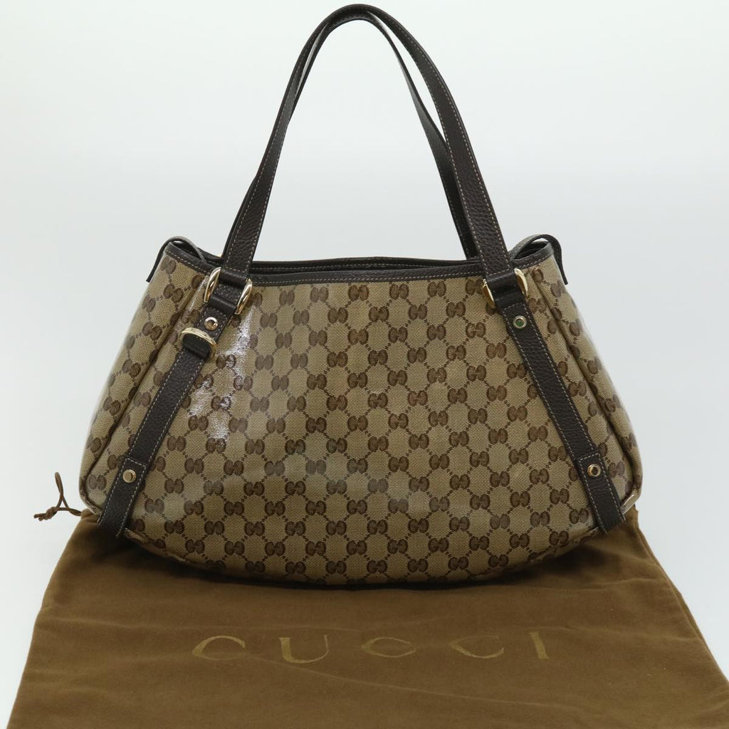 GUCCI GG Canvas Tote Bag Vinyl Beige 293578 31711
