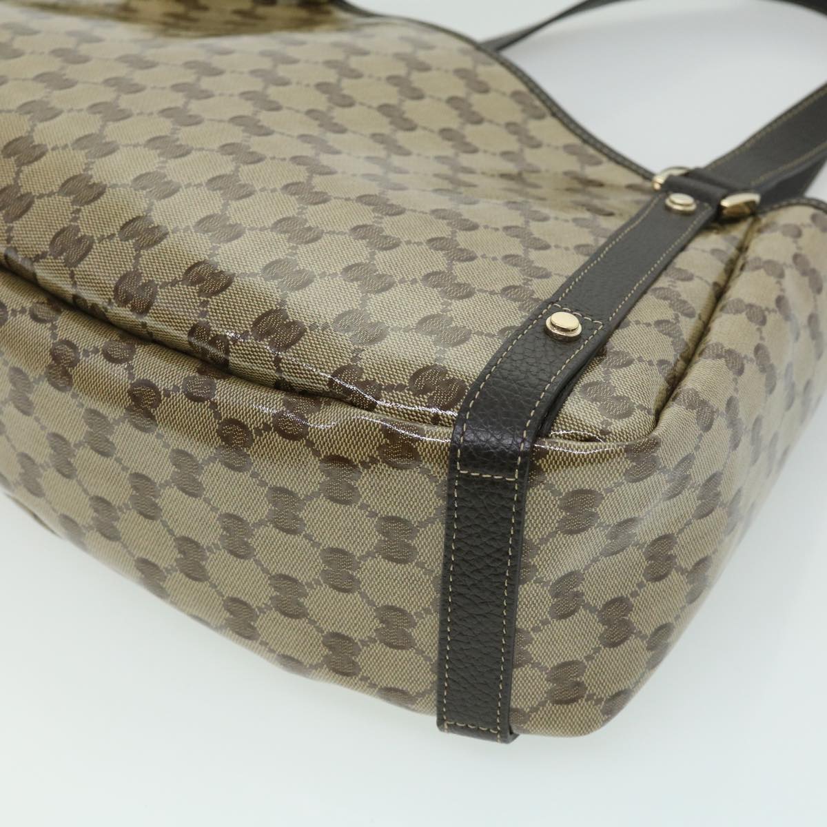 GUCCI GG Canvas Tote Bag Vinyl Beige 293578 31711