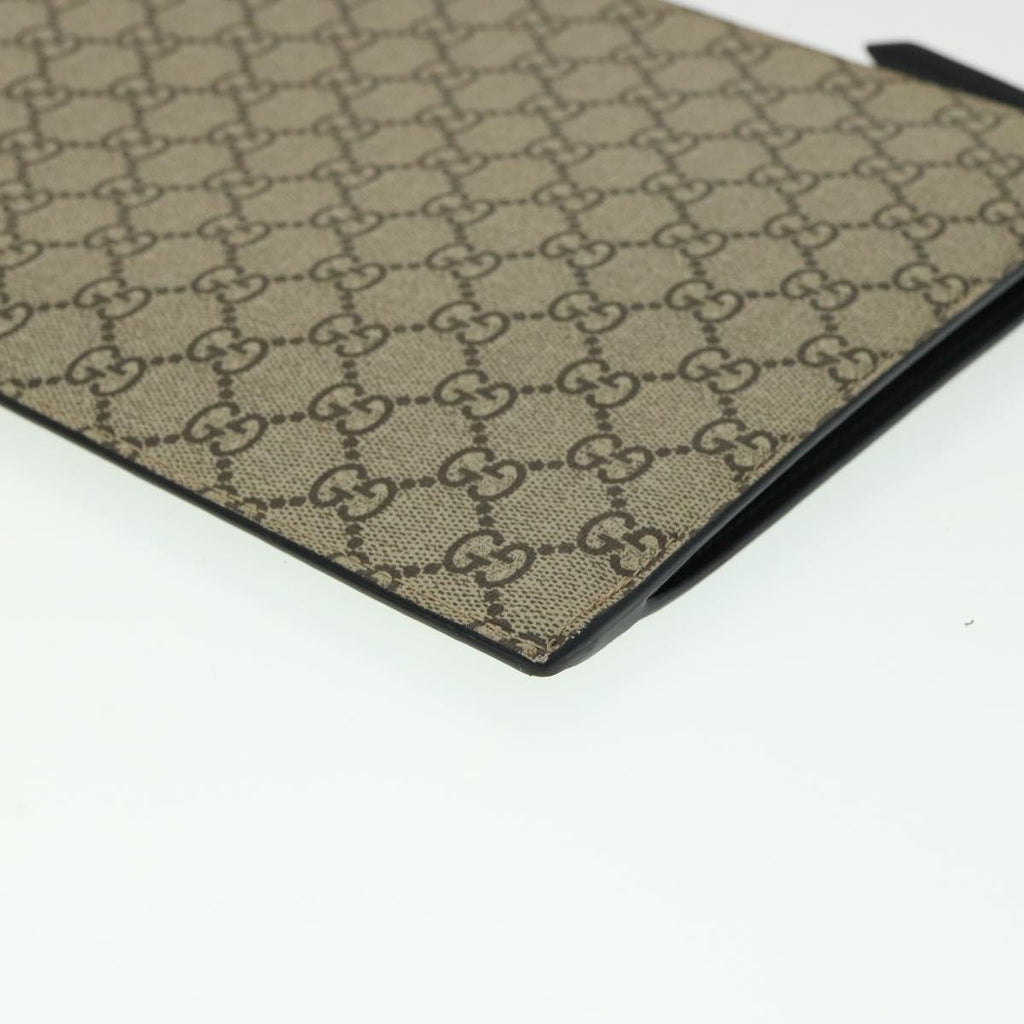 GUCCI GG Supreme Tiger Clutch Bag PVC Leather Gray 473904 31726