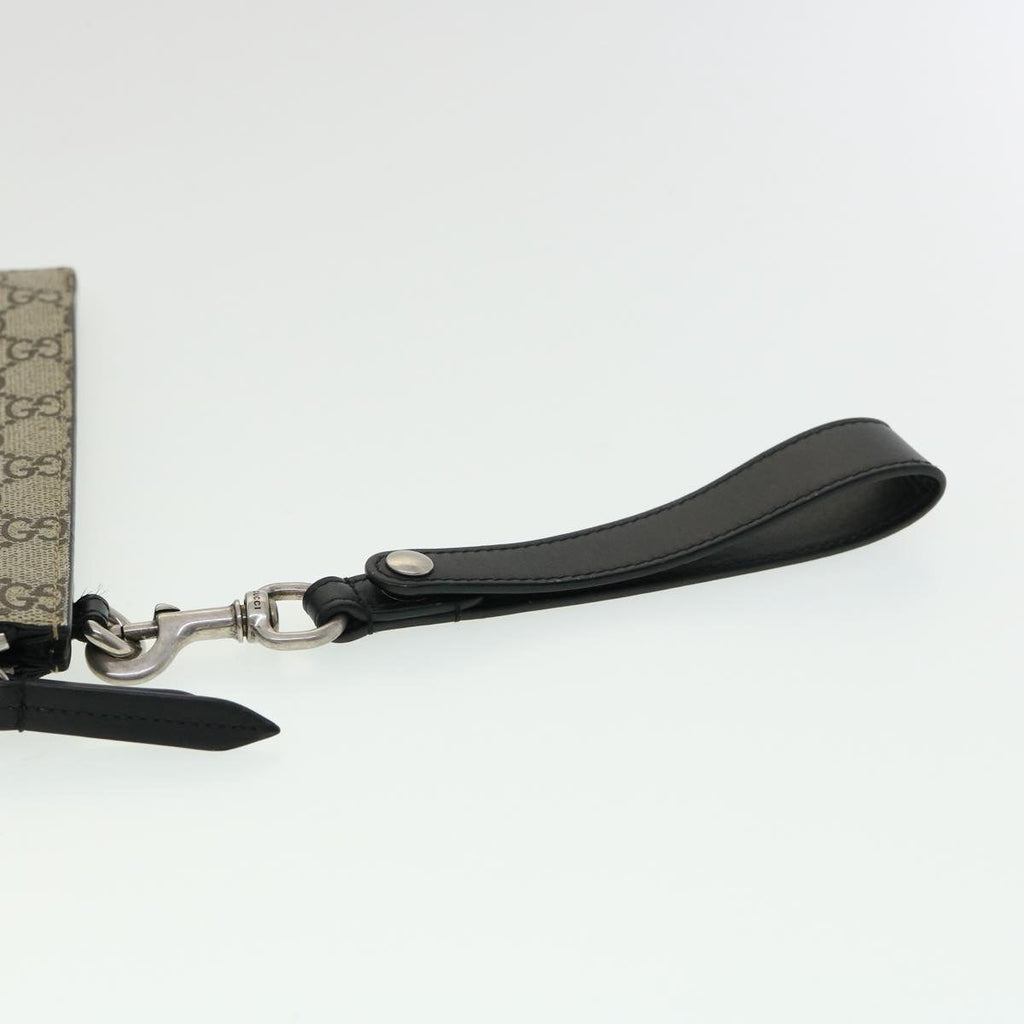 GUCCI GG Supreme Tiger Clutch Bag PVC Leather Gray 473904 31726