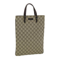 GUCCI GG Canvas Hand Bag PVC Leather Gray 117551 31735