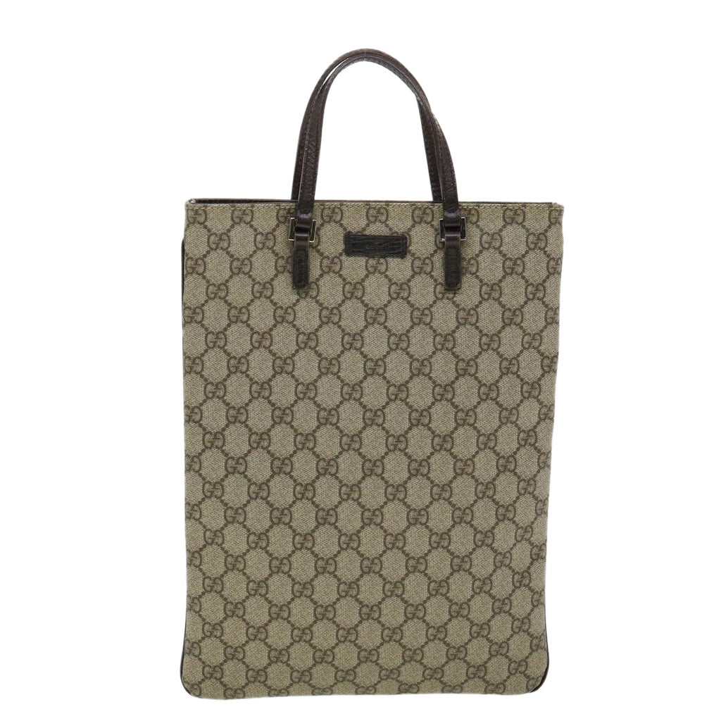 GUCCI GG Canvas Hand Bag PVC Leather Gray 117551 31735