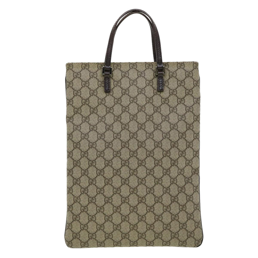 GUCCI GG Canvas Hand Bag PVC Leather Gray 117551 31735