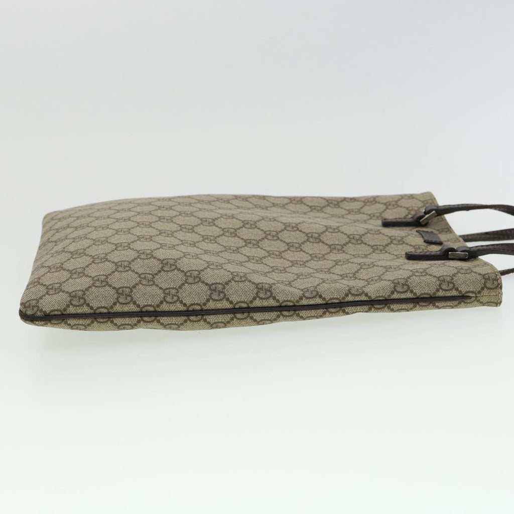 GUCCI GG Canvas Hand Bag PVC Leather Gray 117551 31735