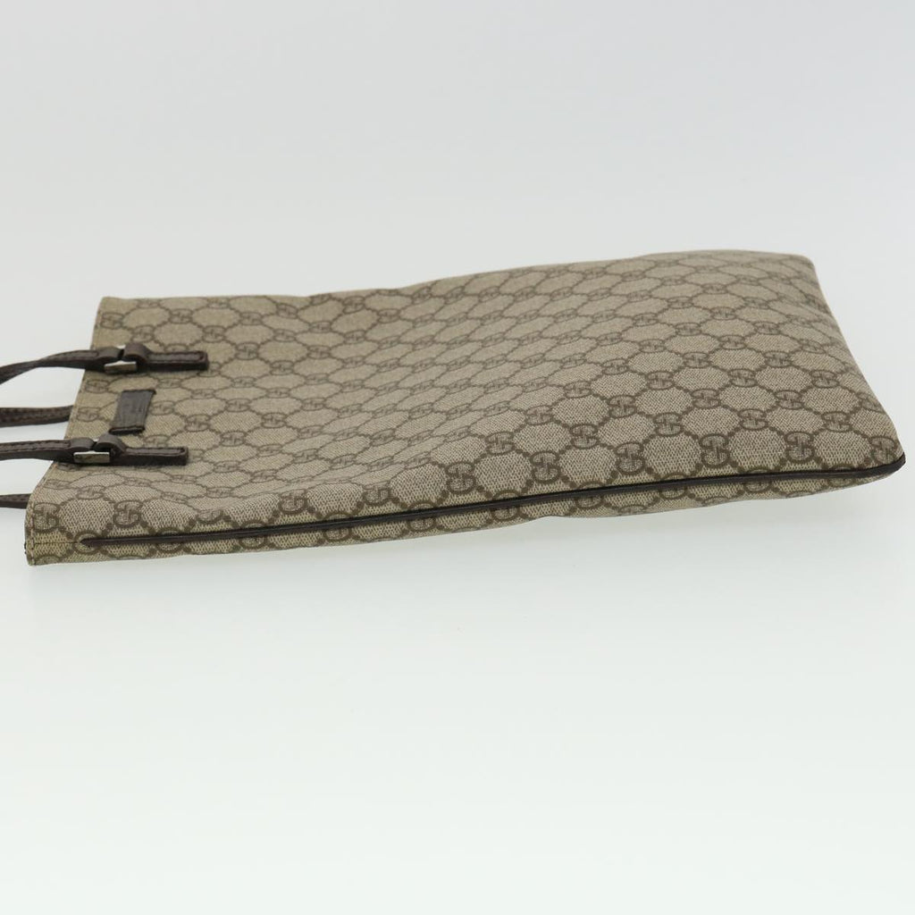 GUCCI GG Canvas Hand Bag PVC Leather Gray 117551 31735