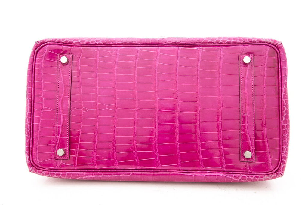 HermÃƒÆ’Ã‚Â¨s Birkin 35 Rose Shocking Crocodile Handbag