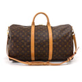 Louis Vuitto Keepall 50 Bandouliere Monogram Canvas Travel Bag with Strap