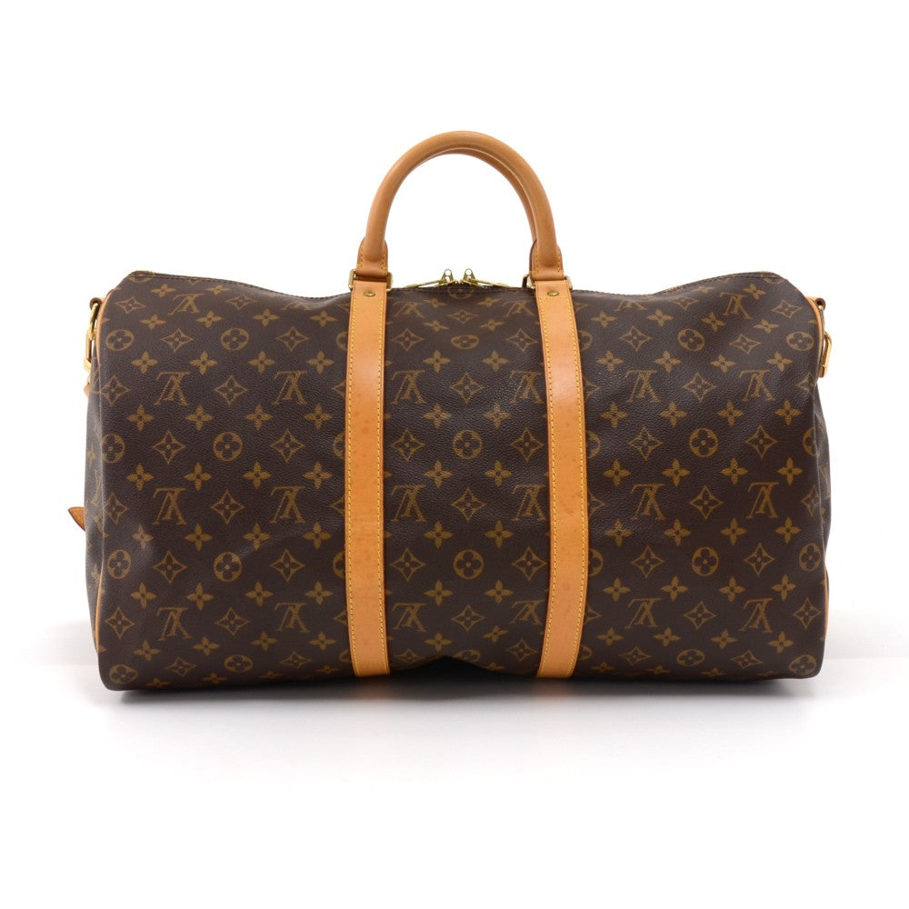 Louis Vuitto Keepall 50 Bandouliere Monogram Canvas Travel Bag with Strap
