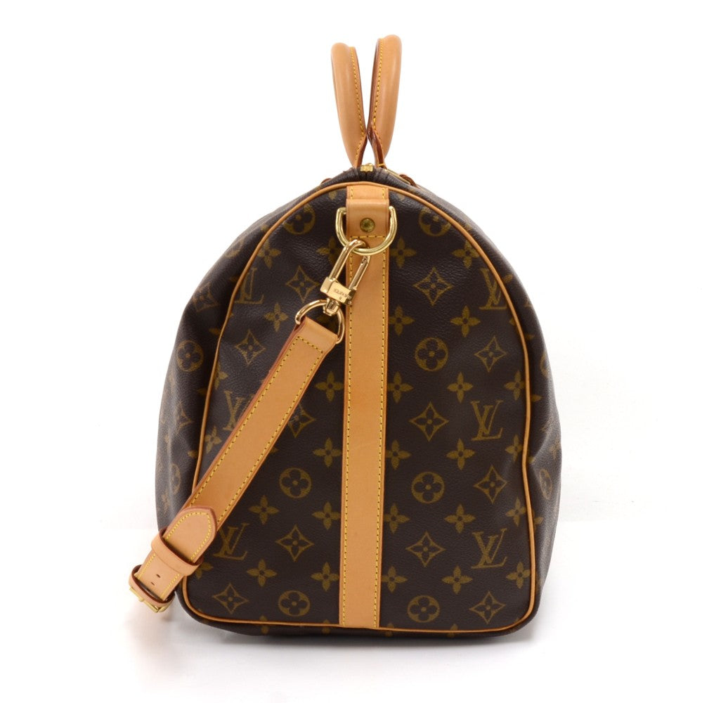 Louis Vuitto Keepall 50 Bandouliere Monogram Canvas Travel Bag with Strap