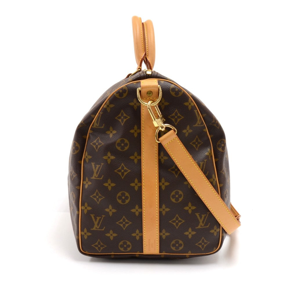 Louis Vuitto Keepall 50 Bandouliere Monogram Canvas Travel Bag with Strap