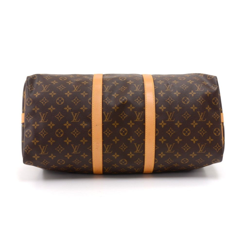 Louis Vuitto Keepall 50 Bandouliere Monogram Canvas Travel Bag with Strap