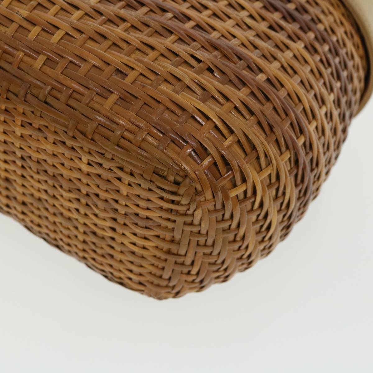 CHANEL Basket Chain Shoulder Bag Leather rattan Brown CC 31896A