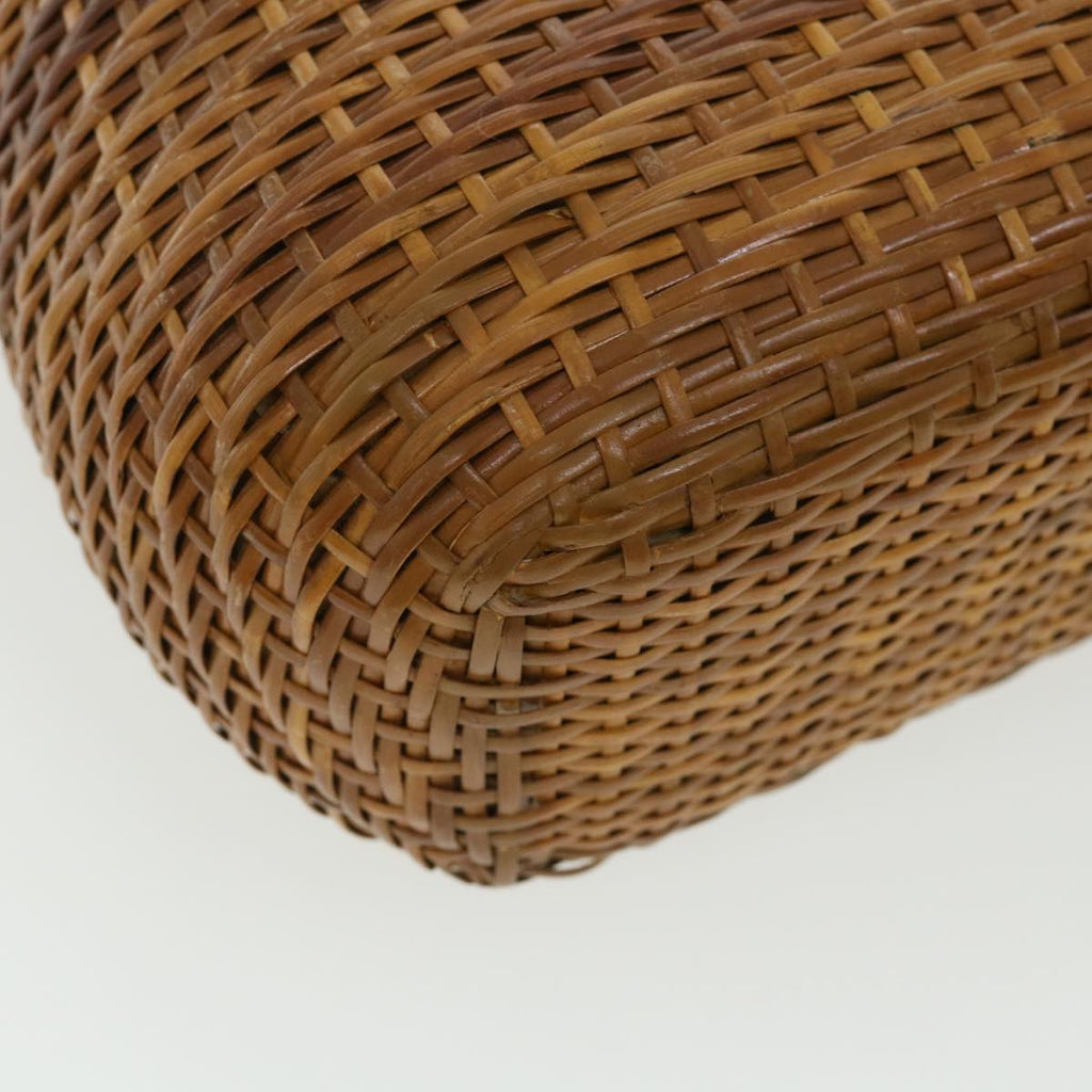 CHANEL Basket Chain Shoulder Bag Leather rattan Brown CC 31896A