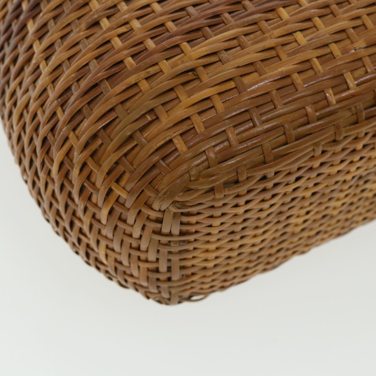 CHANEL Basket Chain Shoulder Bag Leather rattan Brown CC 31896A
