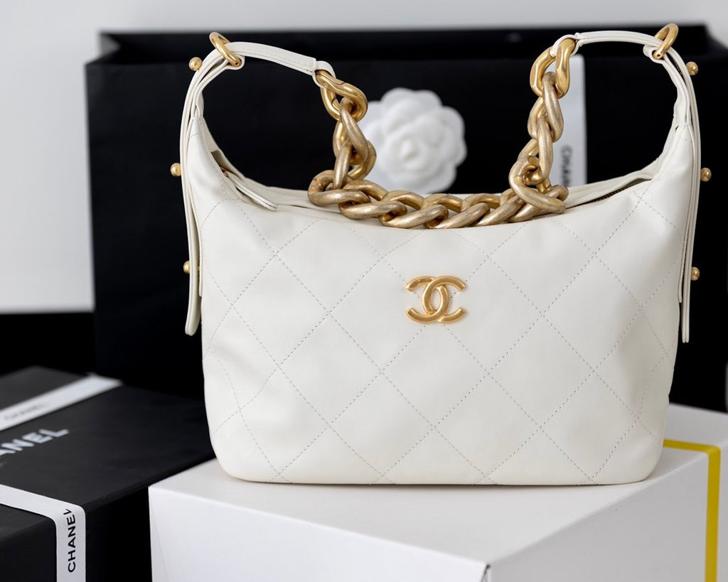 CHLMeGLAMIum Hobo Bag White For Women 11in/28cm