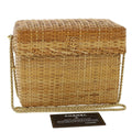 CHANEL Basket Chain Shoulder Bag Leather rattan Beige CC 31932A