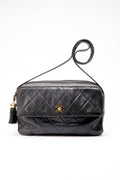 Chanel Quilted Black Camera Crossbody Bag