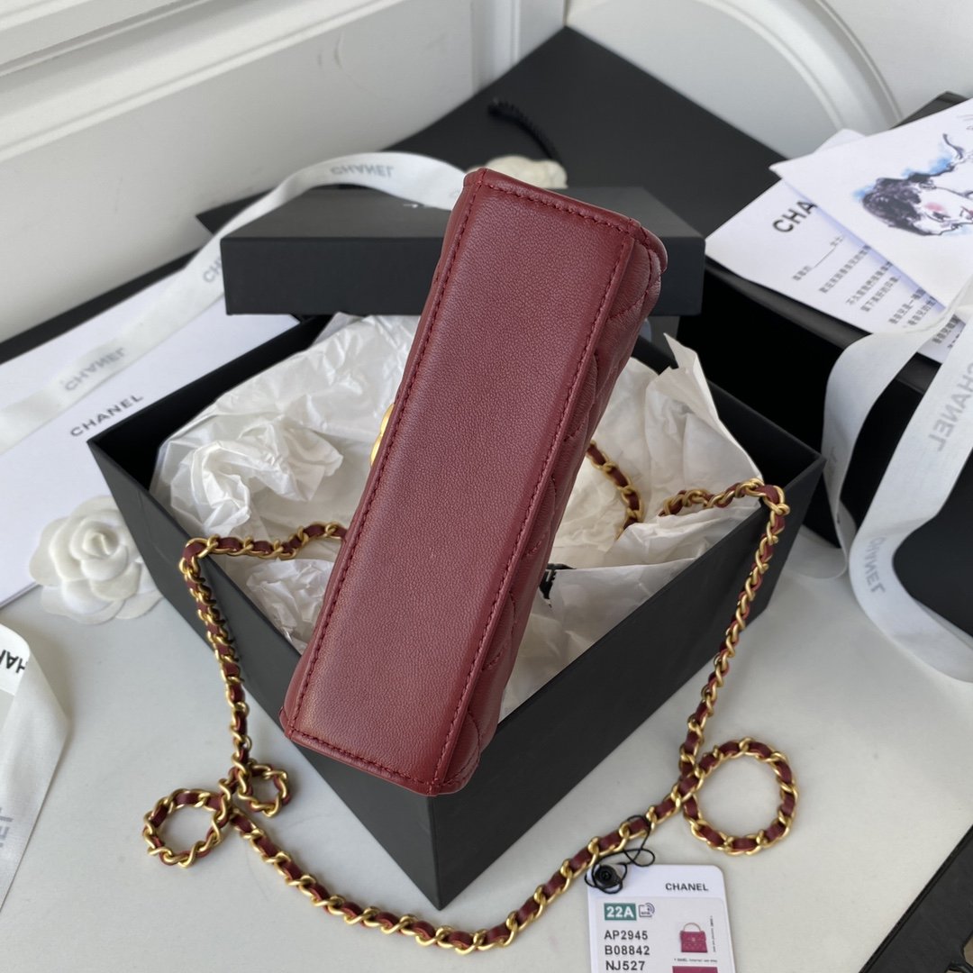 CHL Clutch With Chain Gold Hardware Red For Women, Women’s Handbags, Shoulder Bags 5.7in/14.5cm
