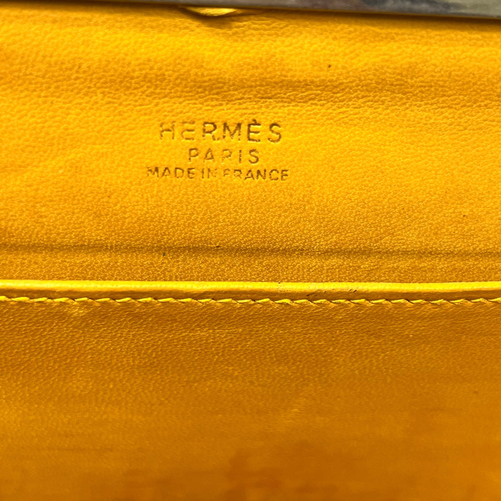 HERMES Sac A Malice Jaune Courchevel Taxi Vintage Clutch TS3848