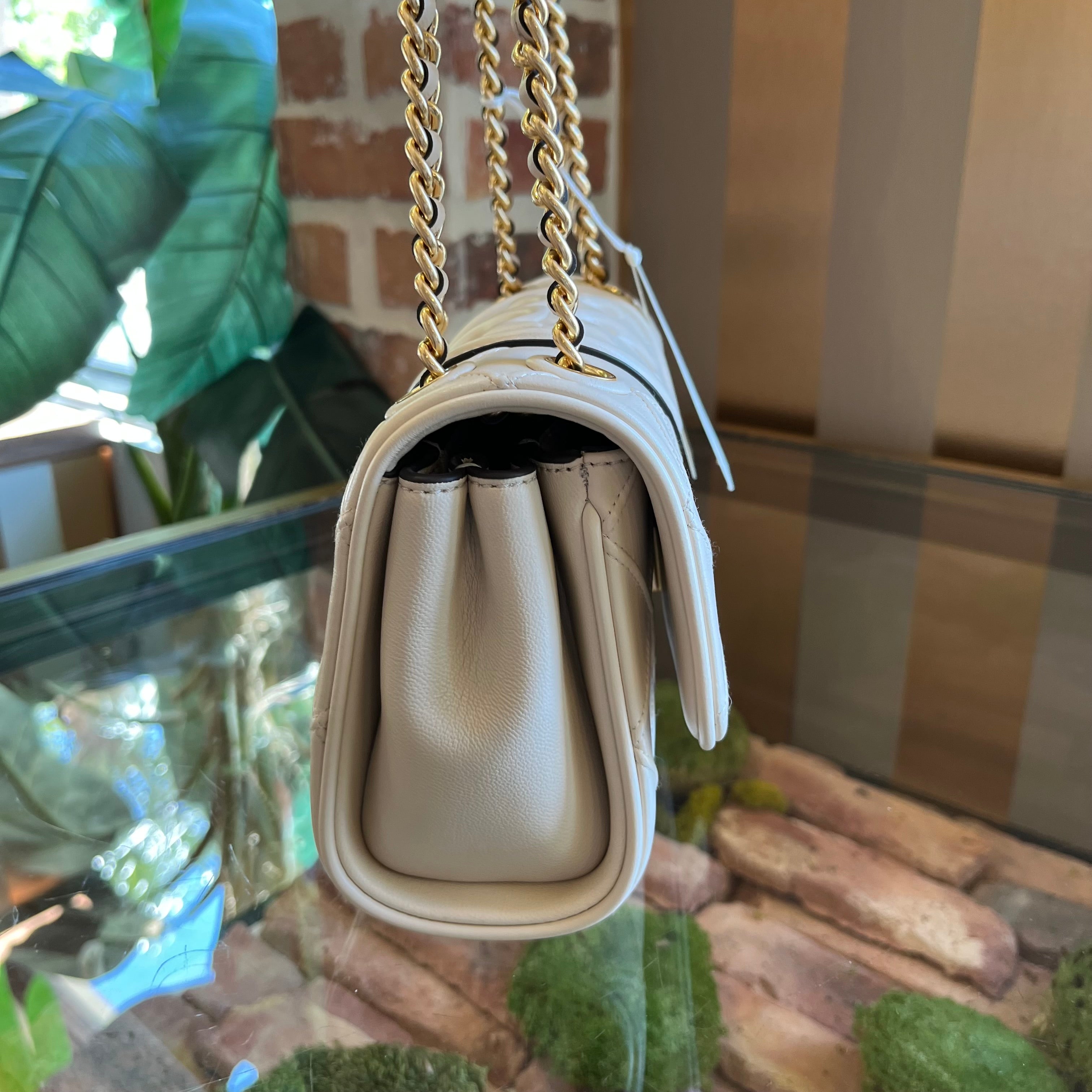TORY BURCH Fleming Convertible Cream Shoulder Bag