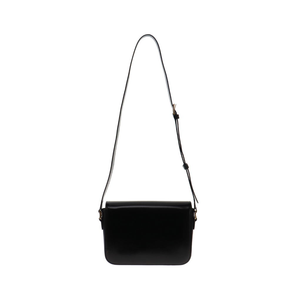 Celine Classic Triomphe Bag In Shiny Calfskin Black