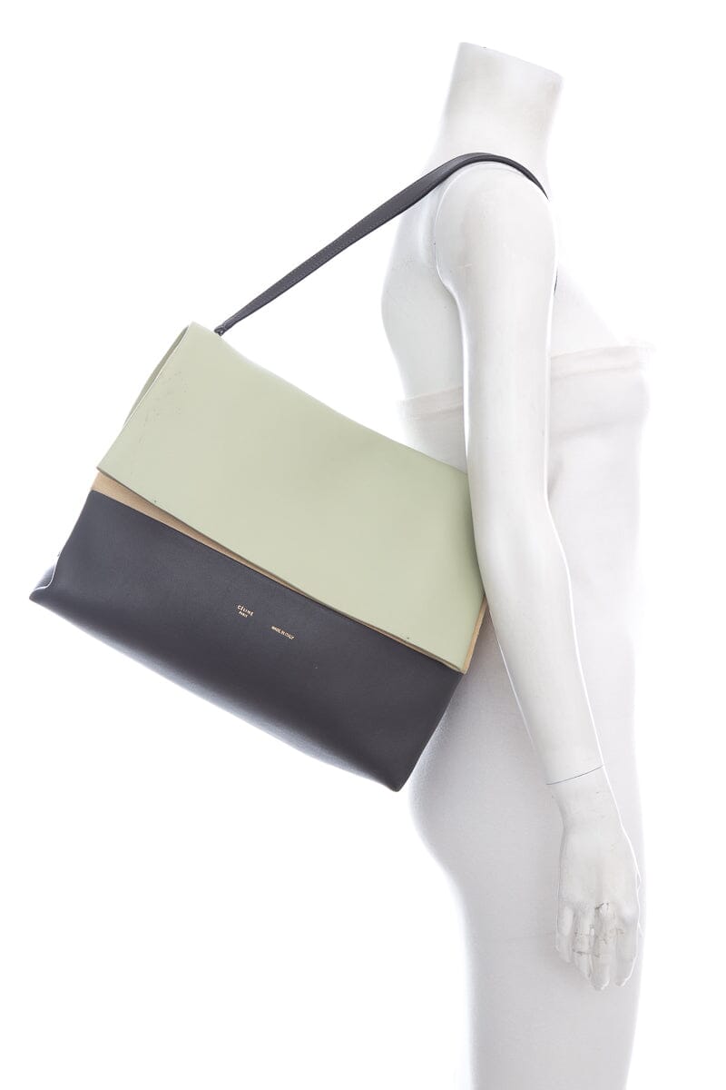 Celine Green & Grey All Soft Leather Tote