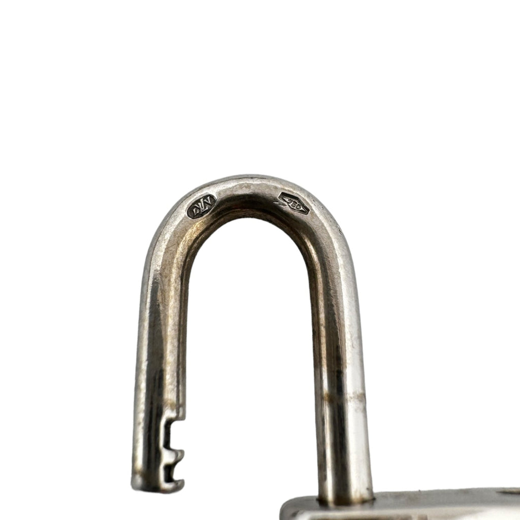 Louis Vuitton 18K White Gold Padlock & Square Link Bracelet