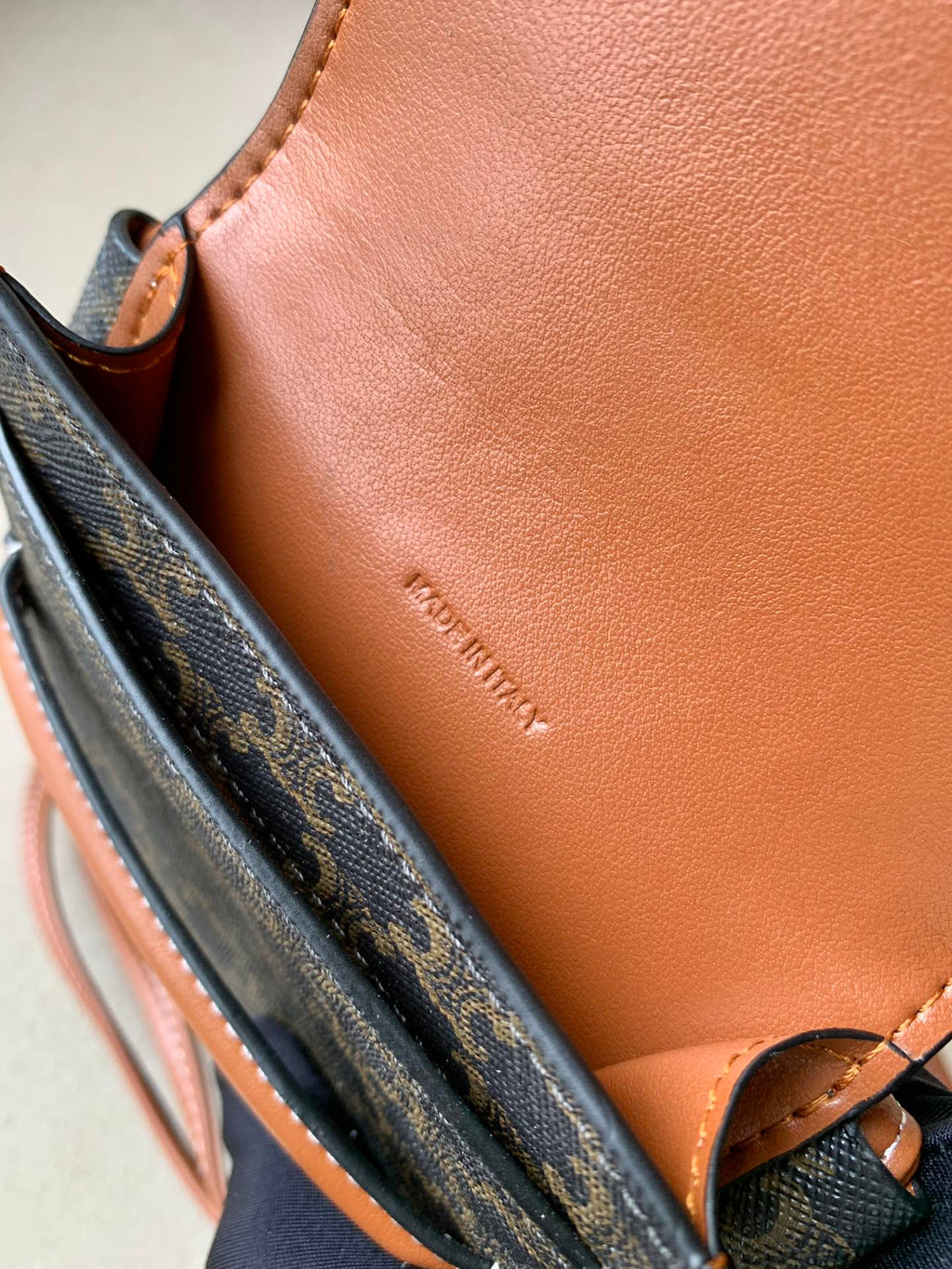 GLAMI Phone Pouch With GlamIap In Triomphe Canvas And Lambskin Tan For Women 7in/18cm 10G332CQD.04LU