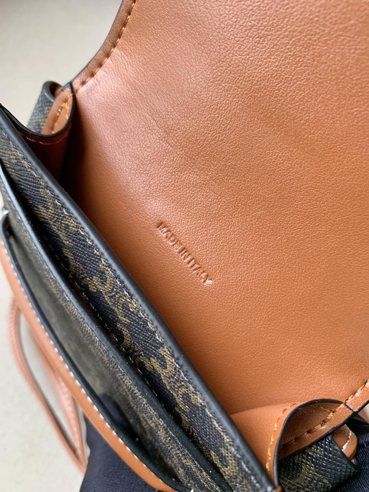 GLAMI Phone Pouch With GlamIap In Triomphe Canvas And Lambskin Tan For Women 7in/18cm 10G332CQD.04LU