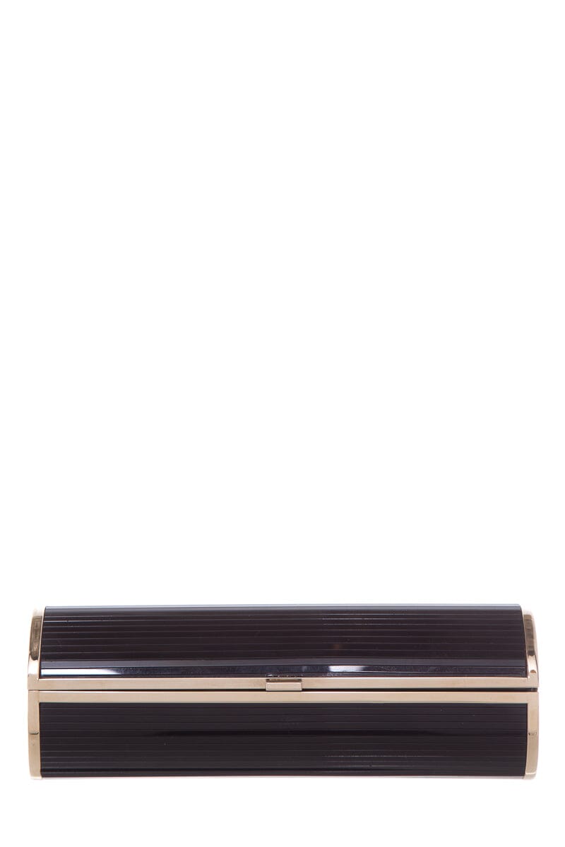 Jimmy Choo Black & Gold Cylinder Clutch