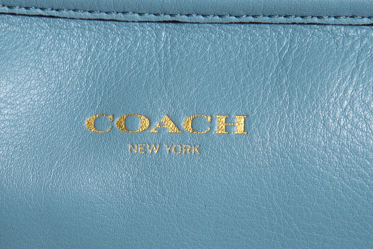 Coach Soft Light Blue Leather Shoulder Bag