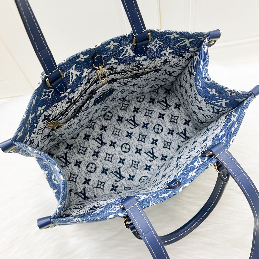 LV Onthego MM in Ombre Blue Denim and GHW