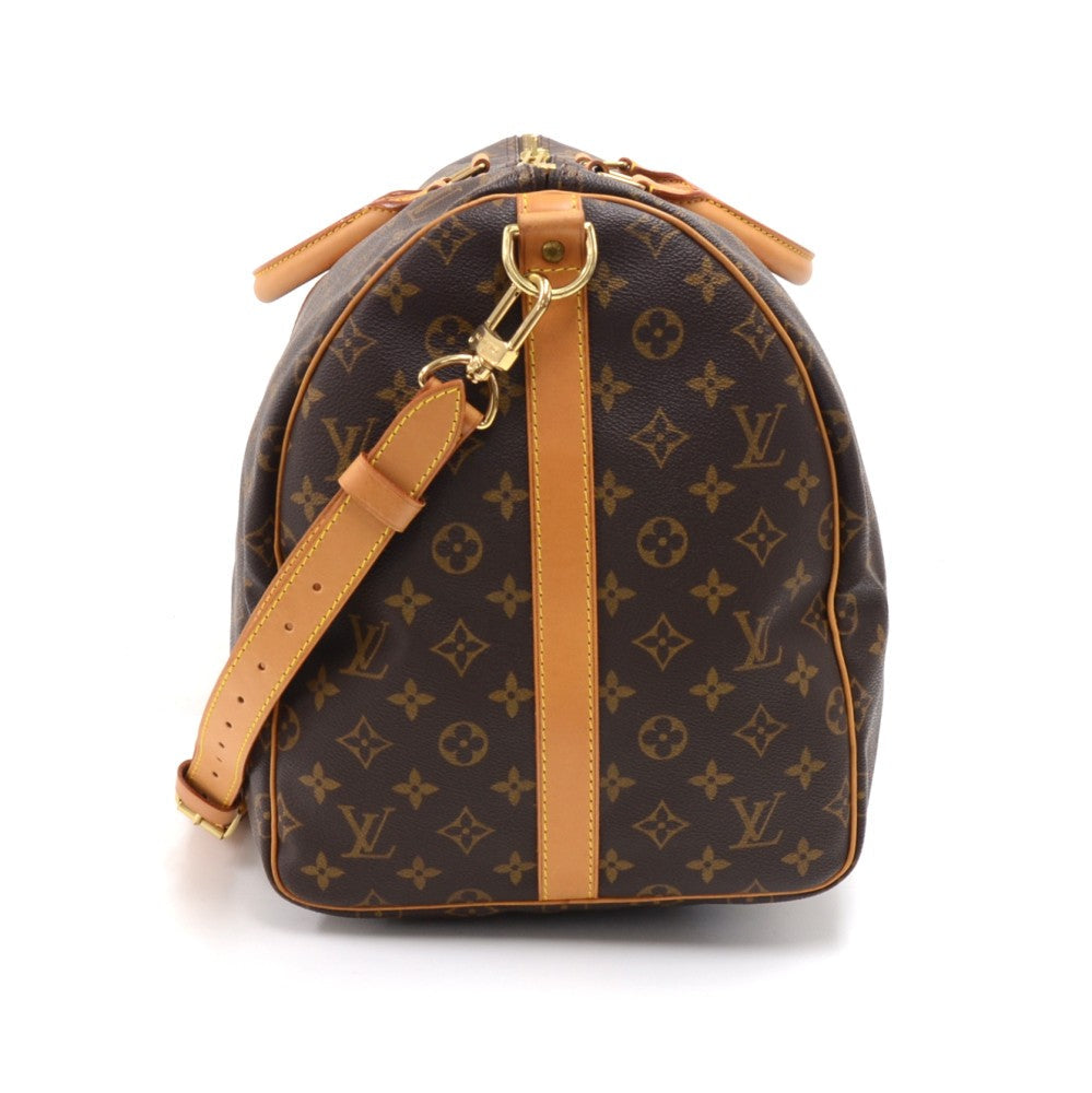 Louis Vuitto Keepall 55 Bandouliere Monogram Canvas Travel Bag with Strap