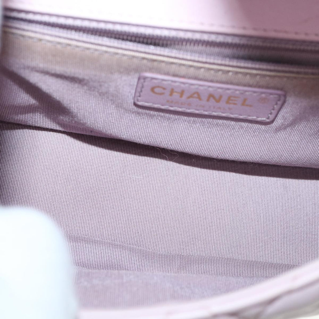 CHANEL Matelasse Turn Lock Chain Shoulder Bag Lamb Skin Pink CC 32151A