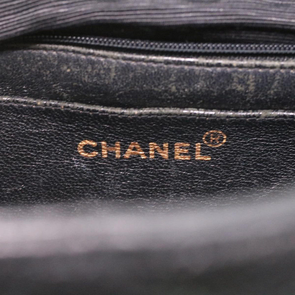 CHANEL Big Matelasse Turn Lock Shoulder Bag Caviar Skin Black CC 32155A