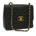 CHANEL Big Matelasse Turn Lock Shoulder Bag Caviar Skin Black CC 32155A