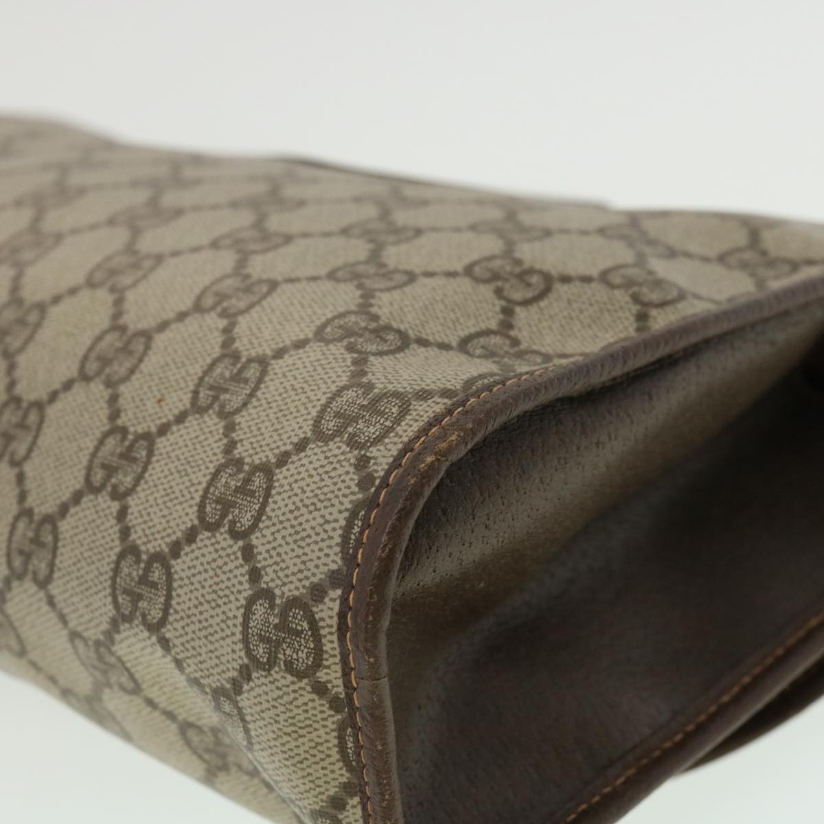 GUCCI GG Canvas Web Sherry Line Clutch Bag Beige Red Green 15601031 32362