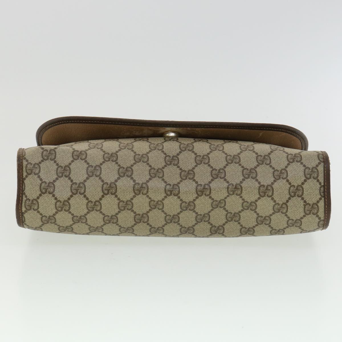 GUCCI GG Canvas Web Sherry Line Clutch Bag Beige Red Green 15601031 32362