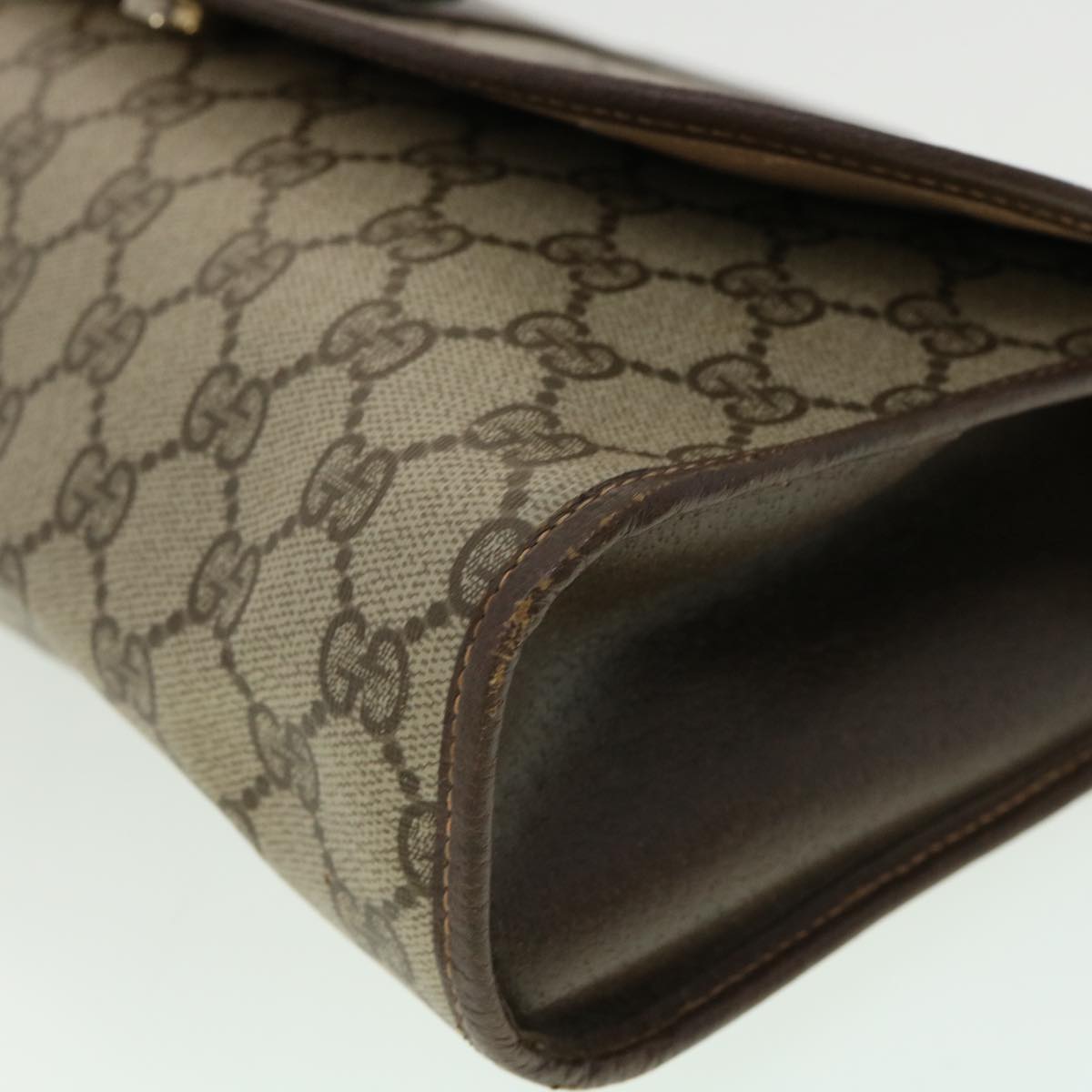 GUCCI GG Canvas Web Sherry Line Clutch Bag Beige Red Green 15601031 32362