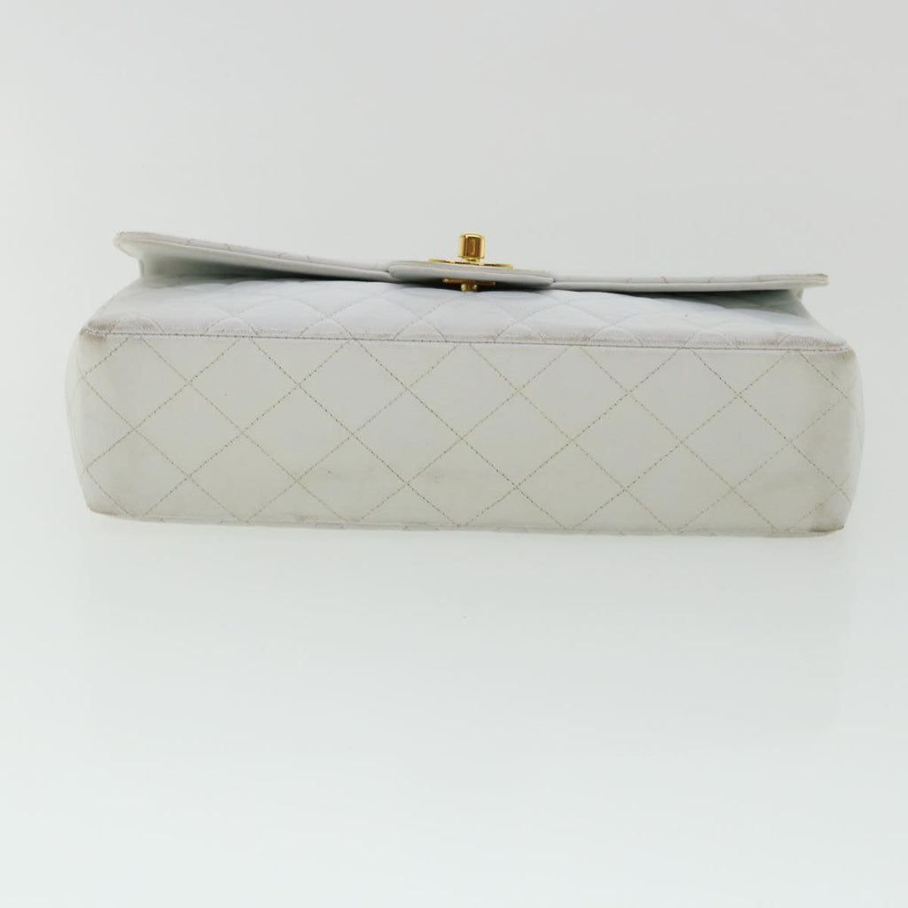 CHANEL Matelasse Pair Shoulder Bag Lamb Skin White CC 32416A