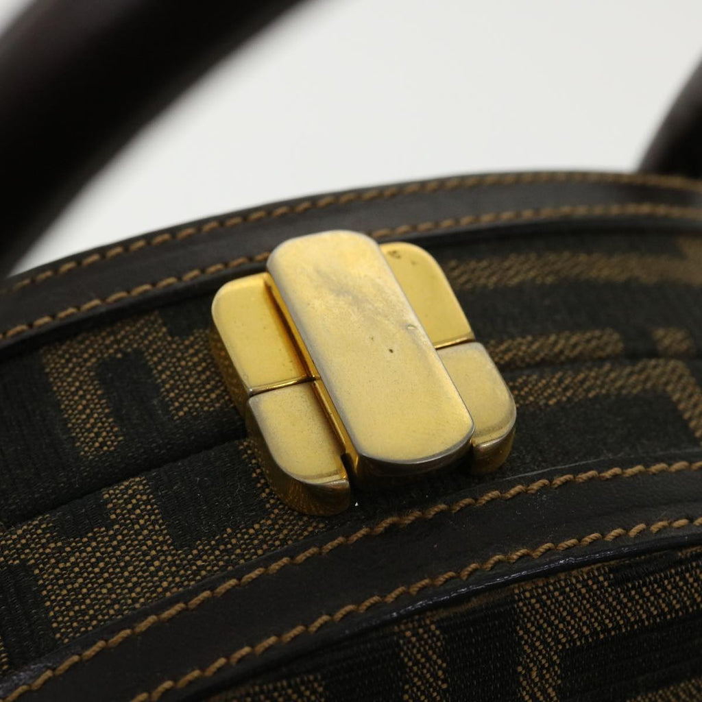 FENDI Zucca Canvas Hand Bag 2way Brown Black 32444A