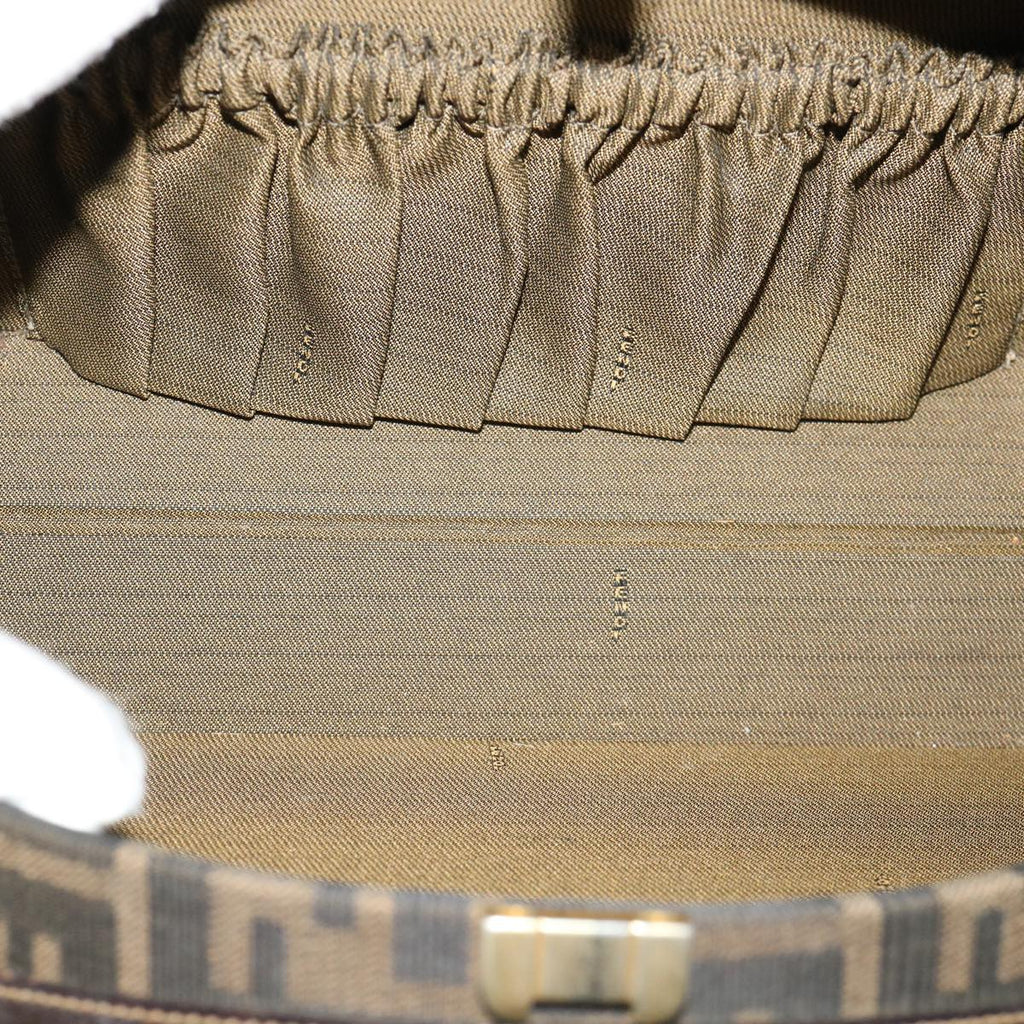 FENDI Zucca Canvas Hand Bag 2way Brown Black 32444A