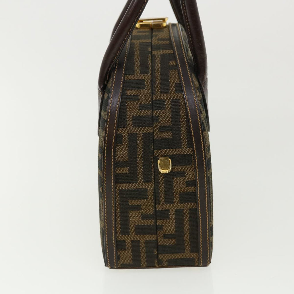 FENDI Zucca Canvas Hand Bag 2way Brown Black 32444A