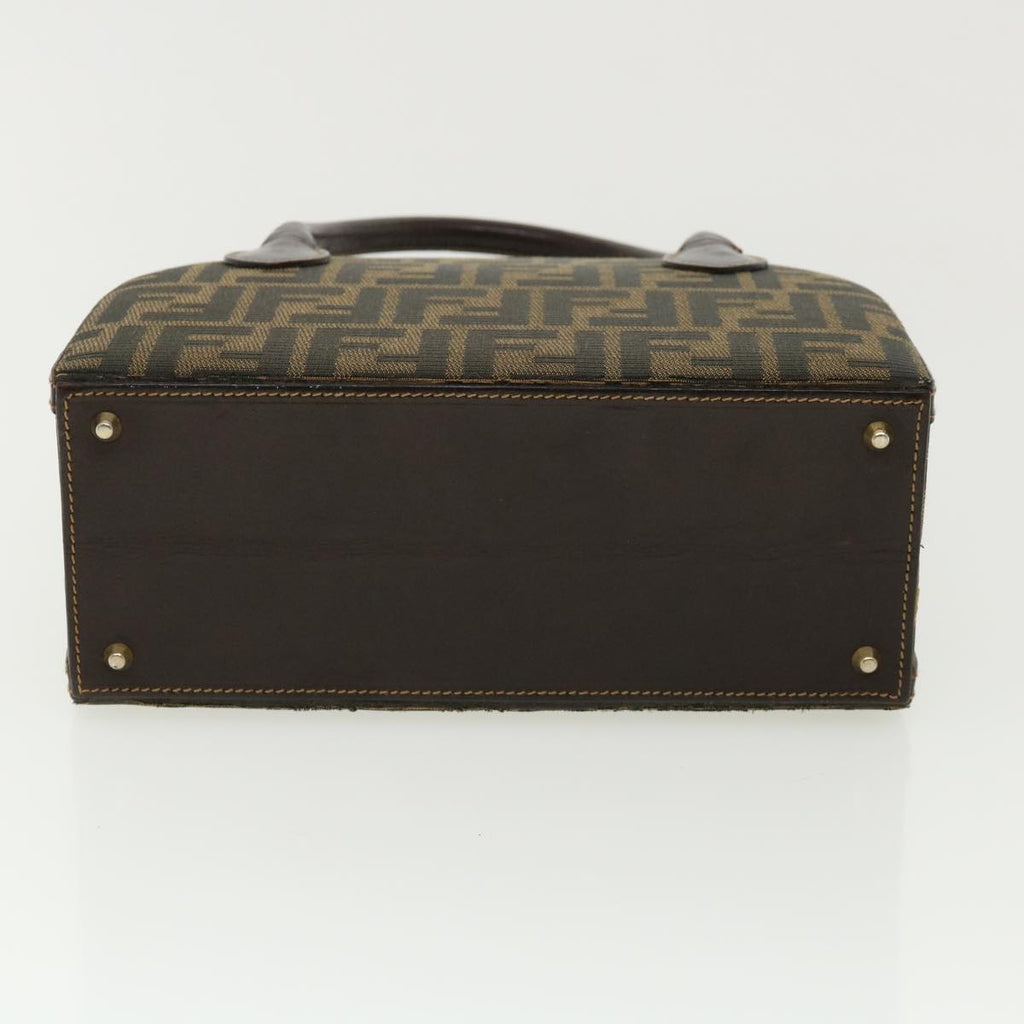 FENDI Zucca Canvas Hand Bag 2way Brown Black 32444A