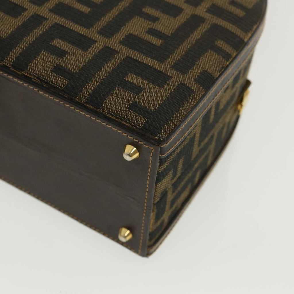 FENDI Zucca Canvas Hand Bag 2way Brown Black 32444A