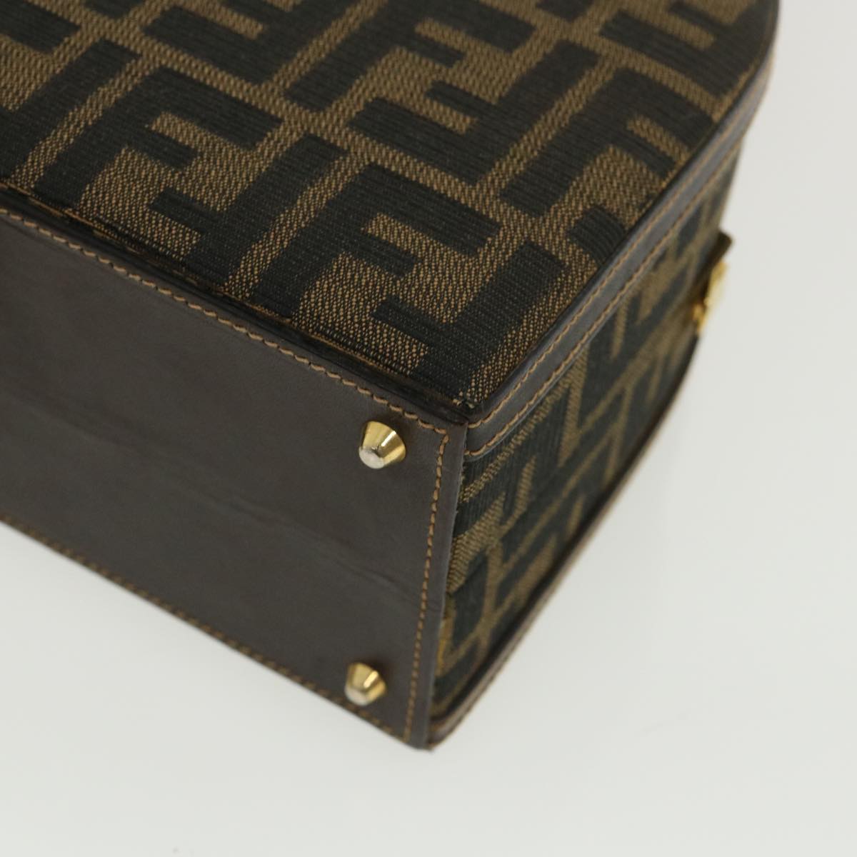 FENDI Zucca Canvas Hand Bag 2way Brown Black 32444A