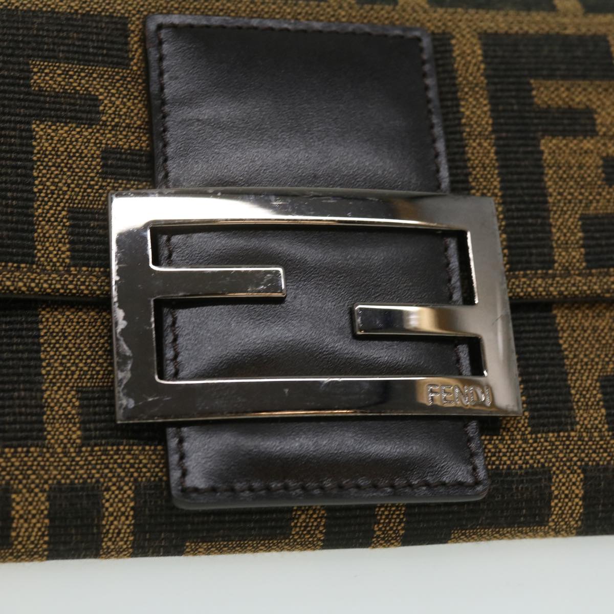 FENDI Zucca Canvas Long Wallet Brown Black 32462